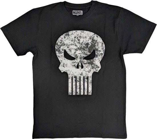 Marvel The Punisher - Distressed Logo Heren T-shirt - M - Zwart