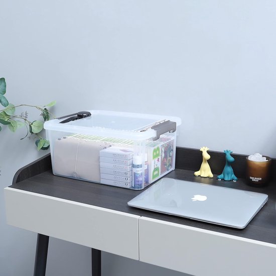 SUNDIS Champ Store, boîte de rangement pour flûtes à champagne, en plastique transparent, renforcée avec couvercle clipsable, superposable et combinable, capacité 12 verres, Unité