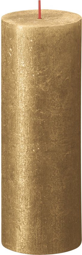 2x Bolsius Rustiek stompkaars 190/68 Shimmer gold