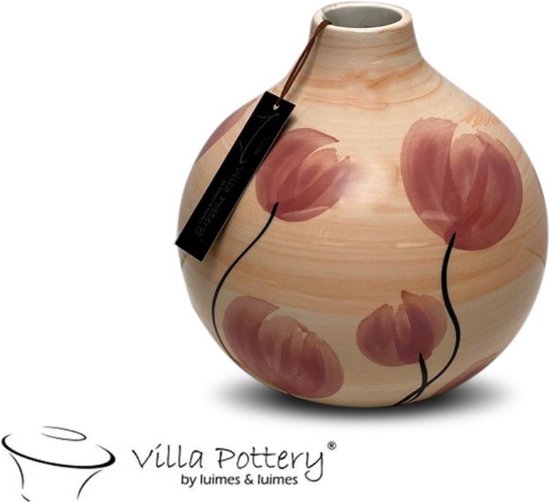 Vaas - Villa Pottery - Keramiek - Cadeau - Decoratie - Woondecoratie - Francis 1_1 Abricot/Pink