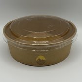 KURRT - 100 Stuks Kartonnen Saladebakje - Meal prep bakjes - Wegwerpbakjes - met RPET deksel - lekvrij - topkwaliteit - video