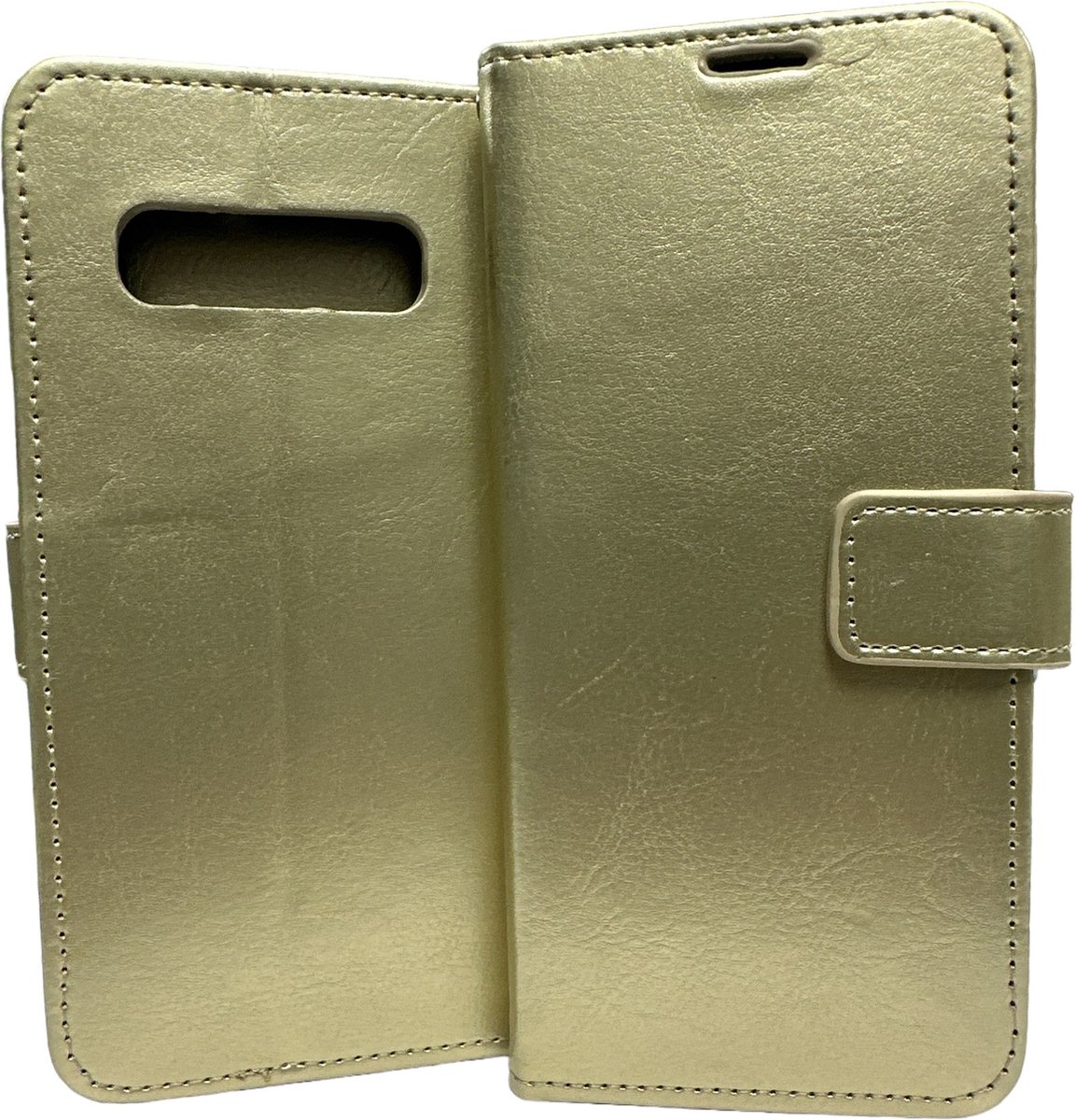 Portemonnee Book Case Hoesje Geschikt voor: Samsung Galaxy S10 Plus - goud