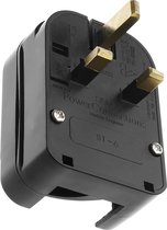 BeMatik - Adapter plug Europa naar Verenigd Koninkrijk type plug schuko female naar plug BS1363 fixed male