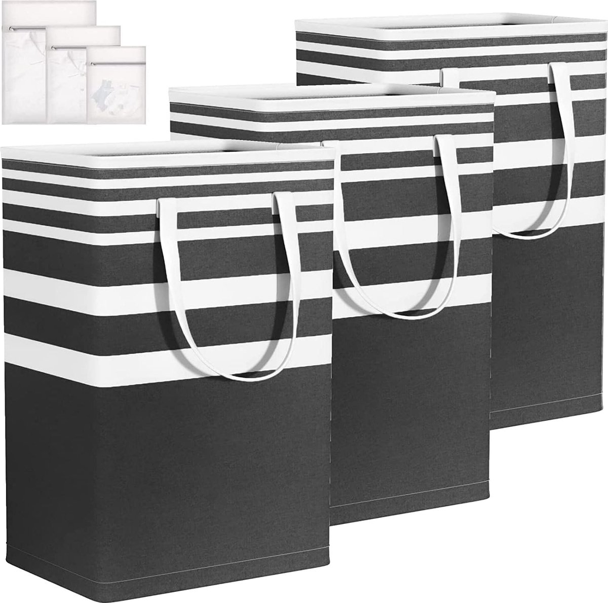 Goedkoopste Wasmand met deksel, 75 liter Laundry Basket's, wasmand met uitneembare binnenzak, wasmand, opvouwbaar, smal, wasverzamelaar voor het opbergen van kleding en speelgoed