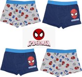Marvel Spiderman Boxershort - Set van 4 stuks - Blauw + Grijs - Maat 110/116