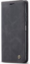 Casemania Hoesje Geschikt voor Oppo A58 4G - Charcoal Gray - Portemonnee Book Case