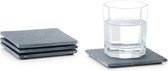 Zeller glazenonderzetters - leisteen - vierkant - 10x10 cm - Pannen onderzetters van steen