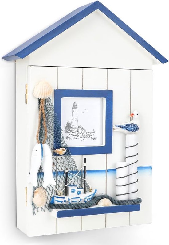 Sleutelkastje met krijtbord hout - meubels outlet