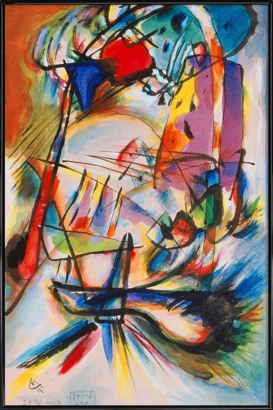 JUNIQE - Poster in kunststof lijst Kandinsky - Komposition Zwecklos