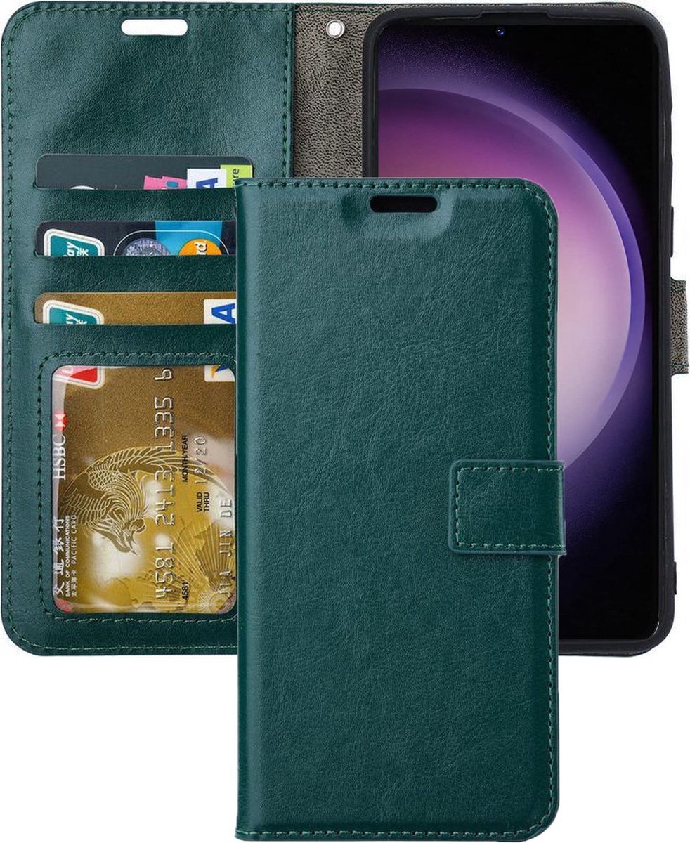 Portemonnee Book Case Hoesje Geschikt voor: Samsung Galaxy S23 - Groen