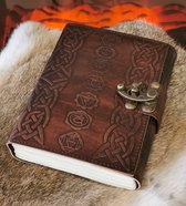 Something Different - Zeven Chakra's Leren dagboek - Notitieboek Seven Chakras - Echt Leer - 17,5cm x 13cm x 4cm