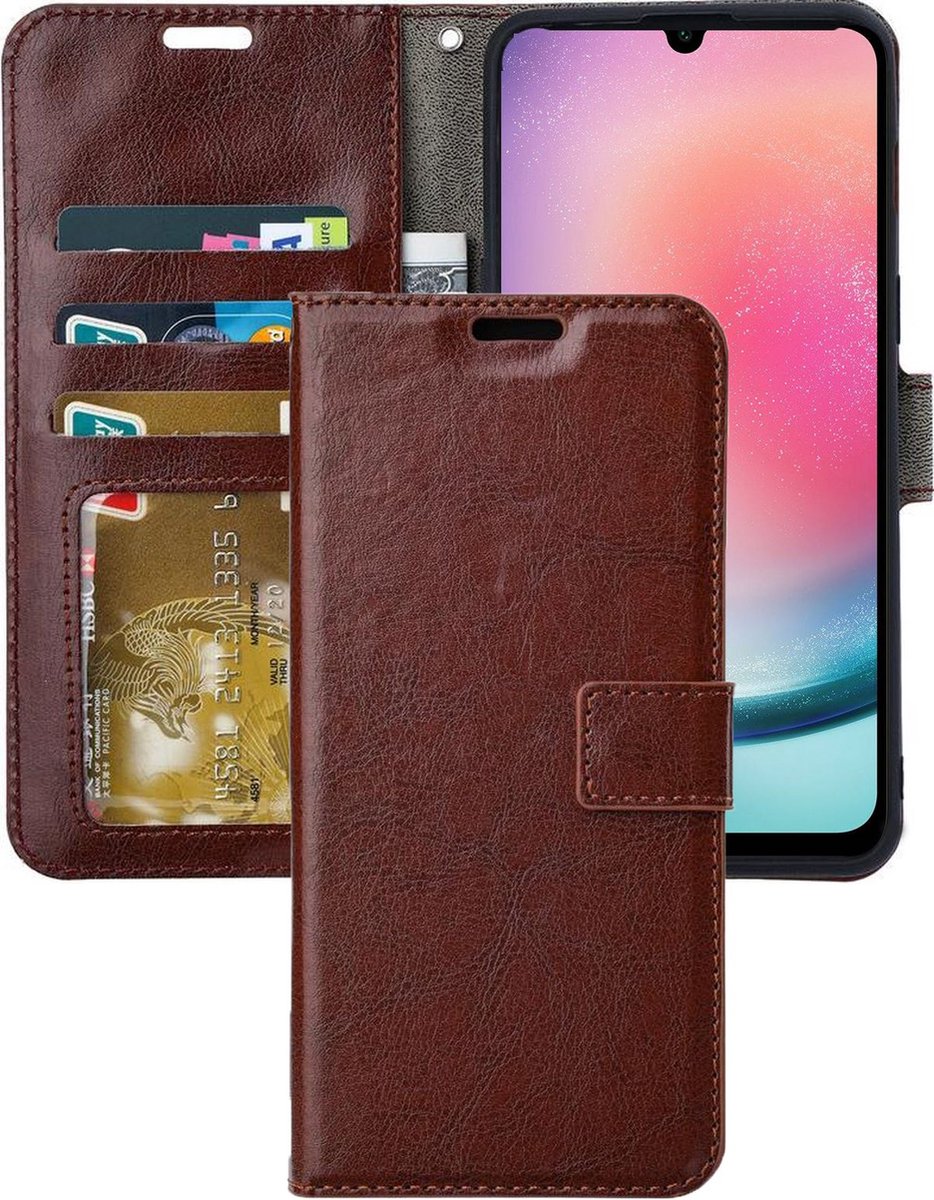 Portemonnee Book Case Hoesje Geschikt voor: Samsung Galaxy A14 - 5G & 4G - Bruin