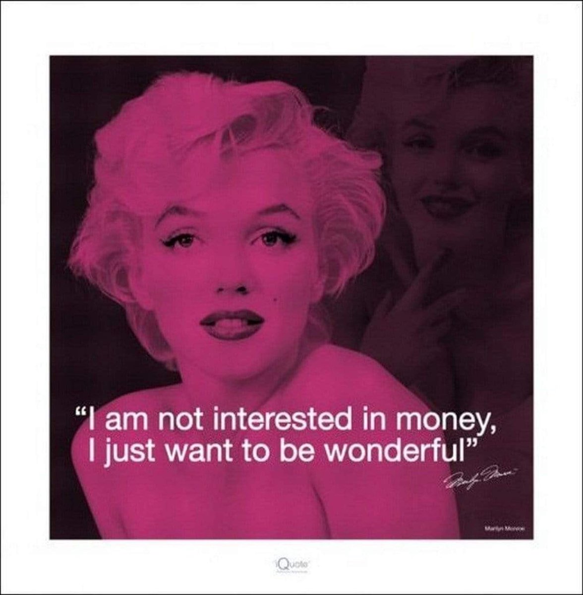 Pyramid Kunstdruk Marilyn Monroe - iQuote 40x40cm Divers