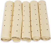 Set van 5 Antislip Badmatten voor Douche - Anti Schimmel 36cm x 76cm Beige – Wasbaar en Antibacterieel Mat