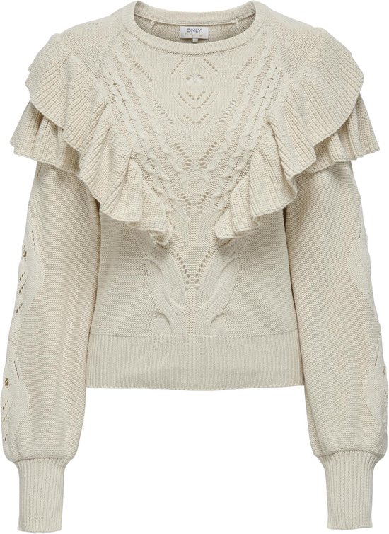 ONLY ONLRILLO LS RUFFLE ONECK CC KNT Dames Trui - Maat XL