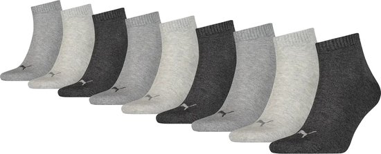 Puma 9-paar Quarter sokken - Elastisch katoen - HRS701219014 - Grijs