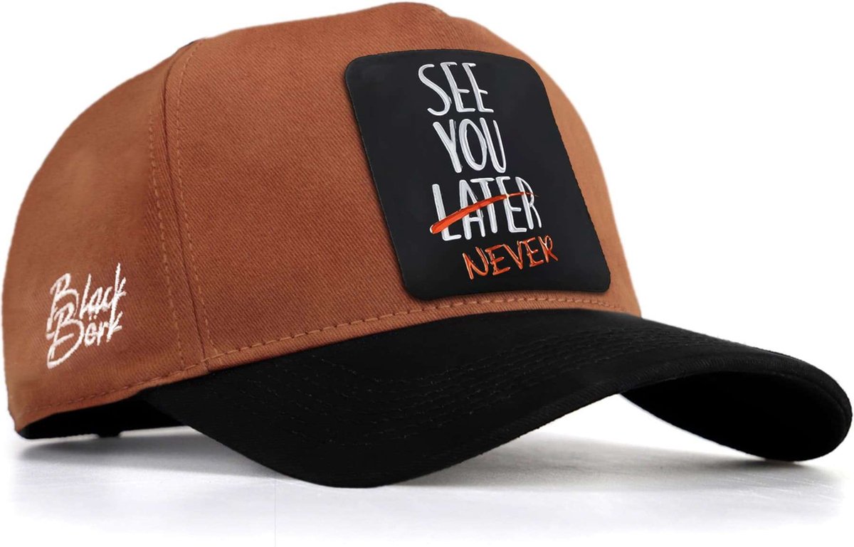 BlackBörk - V1 - Pet - Hoed - Heren Petten - Dames Petten - Camel/Zwarte Baseball Cap