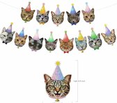 Poezen slinger Happy Birthday Cats XL - poes - kat - huisdier - slinger - verjaardag - decoratie - cat