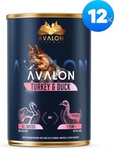 Avalon Petfood – Hondenvoer Natvoer – Eend & Kalkoen – 12 blikken x 410 gram