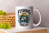 Mok Fishing Cheaper Than Therapy - Fishing - Gift - Cadeau - Angling - Fisherman - CatchOfTheDay - Vissen - Hengelsport - Visser - VangstVanDeDag - Vliegvissen