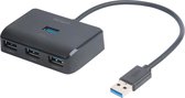 Deltaco UH-735 HUB USB-A 4 ports - 5 Gbit/s - Alimentation USB-C (en option) - Zwart