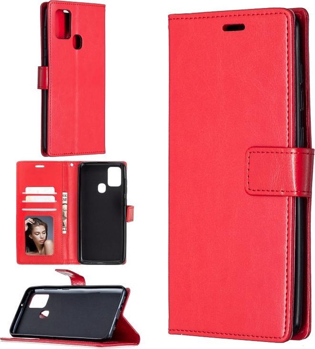 Portemonnee Bookcase Hoesje Geschikt voor: Nokia G11 Plus / G11+- Rood