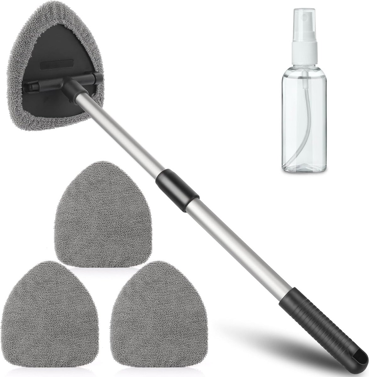 Goedkoopste Ruitenreiniger auto, autoruitenreiniger, uitbreidbare voorruitreiniger met 4 microvezelpads en spuitflessen, multifunctionele autoruitenwisserset