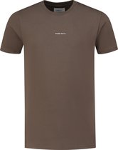 Purewhite - Heren Regular fit T-shirts Crewneck SS - Brown - Maat XXL