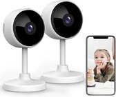 Bewakingscamera, voor binnen, met bewegingsdetectie, nachtzicht, 2-weg audio, babyfoon met camera en app , huisdiercamera met app, wifi-camera, indoor, compatibel met Alexa