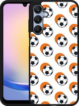 Cazy Hardcase Hoesje geschikt voor Samsung Galaxy A25 Soccer Ball Orange