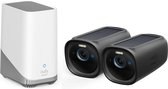Eufy Cam 3 4K Draadloze Beveiligingsset - Inclusief Homebase 3 en 2 Solar Camera's incl. BLACK skin - Bundelvoordeel