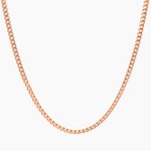 Marenca Rosé Gouden / Rose Gold Cubaanse Schakel Heren ketting - 4mm (60cm)