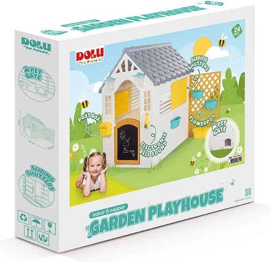 Dolu Garden Wit/Grijs Speelhuisje met Accessoires