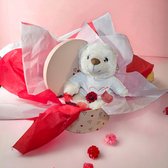 Valentijn beer - uniek - gepersonaliseerd shirt - knuffelbeer - longlife rode roos - valentijn - in luxe cadeaudoos