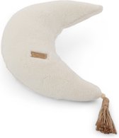 Soosie Teddy Coussin Décoratif Lune Ecru - Look Peau de Mouton - Certifié Oeko-Tex Standard 100 - 55x35cm