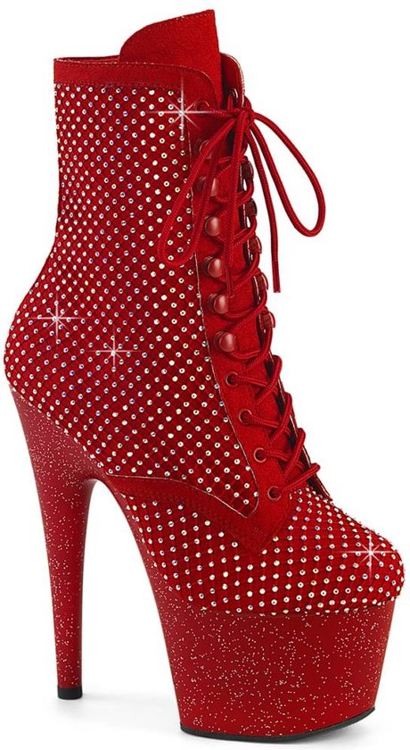 Pleaser - ADORE-1020RM Plateau Laarzen, Paaldans schoenen - US 9 - 39 Shoes - Rood