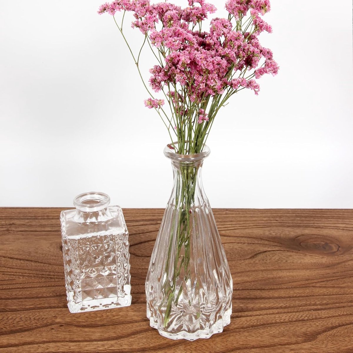 Glasseam Kleine Vaas Voor Bloemen, Moderne Bud Vases Set Van 6, Leuke Helder Glazen Vaas Voor Bruiloft Eettafel Tafelstuk, Decoratieve Vaas Minimalistische Bloemenvazen Voor Woonkamer Decoratie