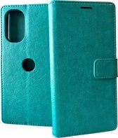 Portemonnee Bookcase Hoesje Geschikt voor: Motorola Moto G62 5G - Turquoise