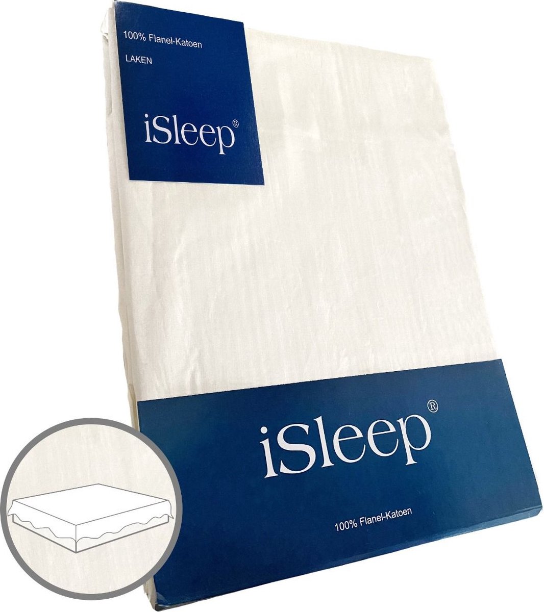 iSleep Flanel Laken - 100% Flanel Katoen - Litsjumeaux - 240x270 cm - Licht Beige