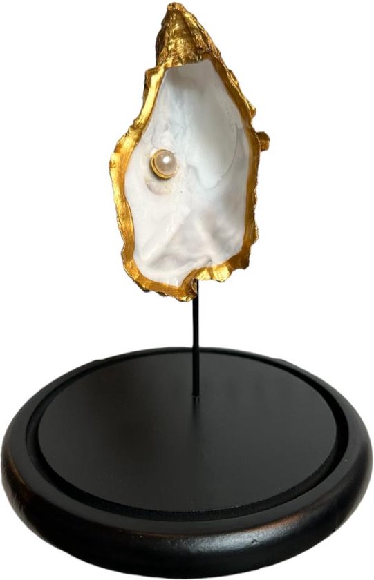 Gouden oester met parel in stolp