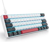 Gaming Toetsenbord 60% - Gaming Keyboard 60% - Gaming Toetsenbord 60 Procent - Gaming Toetsenbord Meganisch - Rood -Zwart - Wit