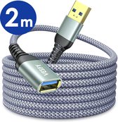 Vesfy USB verlengkabel 3.0 met Snelheid tot 5Gbps en Anti-Buigen - 2 meter - USB kabels -USB 3.0 Female naar USB 3.0 Male