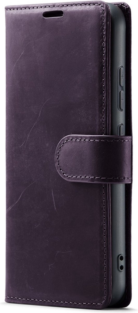 CaseMania Bookcase hoesje geschikt voor Samsung Galaxy S24+ - Effen Paars - Leer