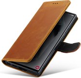 Samsung Galaxy S24 Ultra Bookcase hoesje - CaseMe - Effen Cognac - Leer