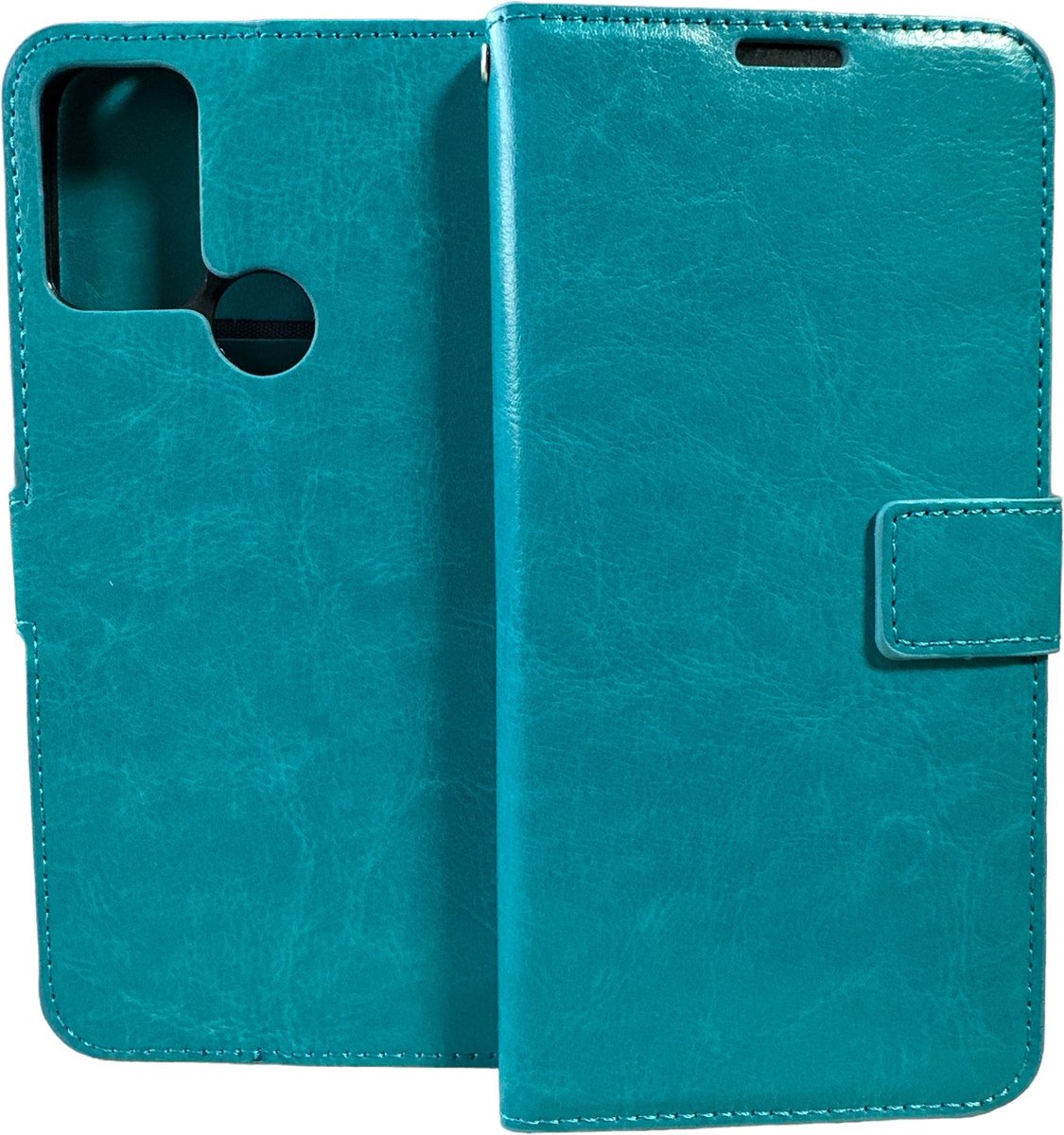 Portemonnee Book Case Hoesje Geschikt voor: Motorola Moto G60s turquoise
