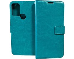 Portemonnee Book Case Hoesje Geschikt voor: Motorola Moto G60s turquoise