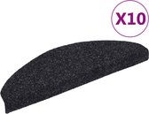 vidaXL - Trapmatten - zelfklevend - 10 - st - 65x21x4 - cm - naaldvilt - zwart