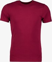 Unsigned heren T-shirt donkerrood ronde hals - Maat XXL