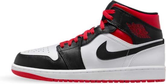 Nike Air Jordan 1 Mid - Maat 49.5 - Gym Red Black Toe - Sneakers Heren