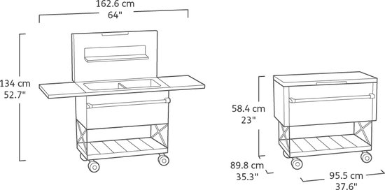 Keter Unity Patio Cooler Partytafel - 95,5x58,4x89,8cm - Zwart van Merkloos — afbeelding 3